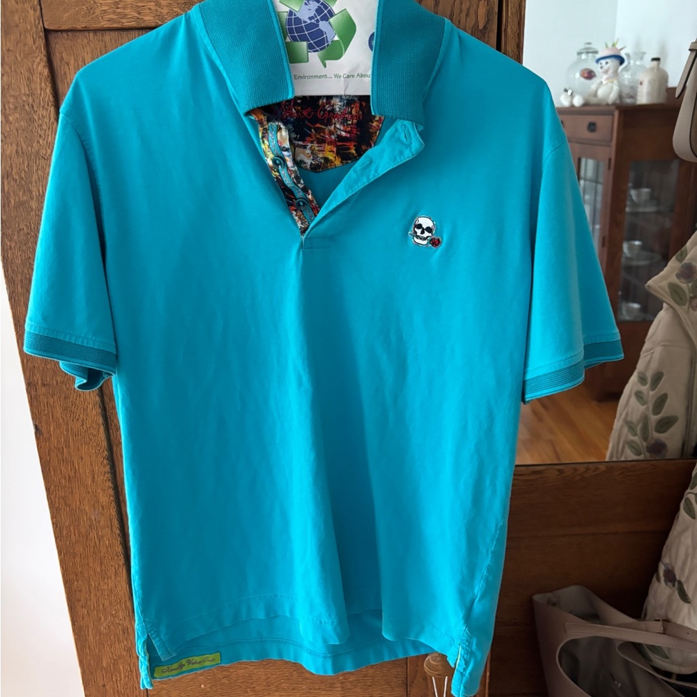 Robert Graham Blue Polo Shirt Classic Style